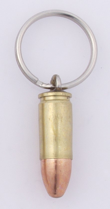 Abbildung: Schlüsselring mit Patrone klein 9 mm