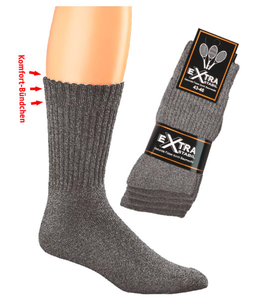 Abbildung: 5 Paar Sport Socken Texas schwarz/grau meliert = 2,99 €/Paar
