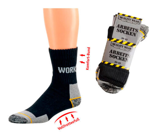 Abbildung: 3 Paar Komfort Arbeits Socken 3-farbig 2,64€/Paar