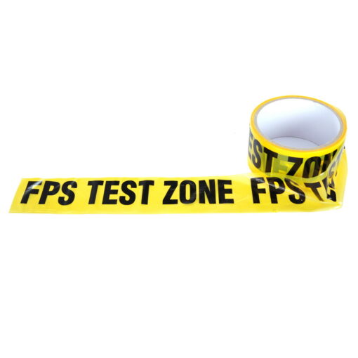 Abbildung: Absperrband FPS 30m Test Zone gelb/schwarz = 0,10 €/m