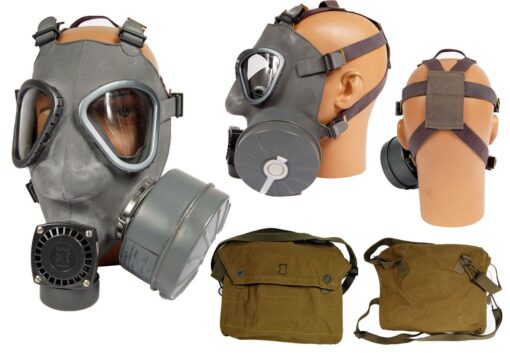 Abbildung: Schutzmasken Set M9 Modell 1990 mit Filter und Tasche Atemschutz neuwertig