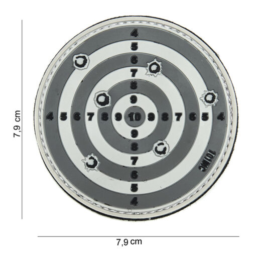Abbildung: Klett Patch 3D PVC No.14035 Zielscheibe Target grau/weiß 7,9 x 7,9